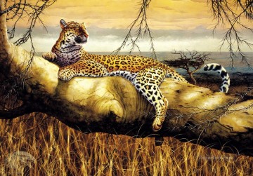 動物 Painting - 孤独な狩人ヒョウ